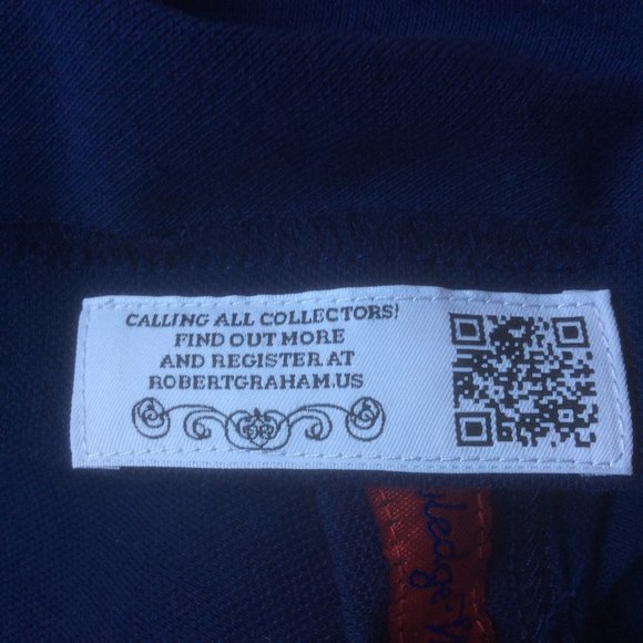 Robert Graham Blue Short Sleeve Cotton Polo with Blue on Blue Embroidery Size XL - Picture 7 of 11